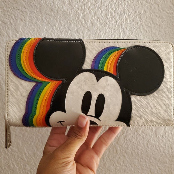 Disney Loungefly Mickey Rainbow collection Bag and wallet - Picture 4 of 5